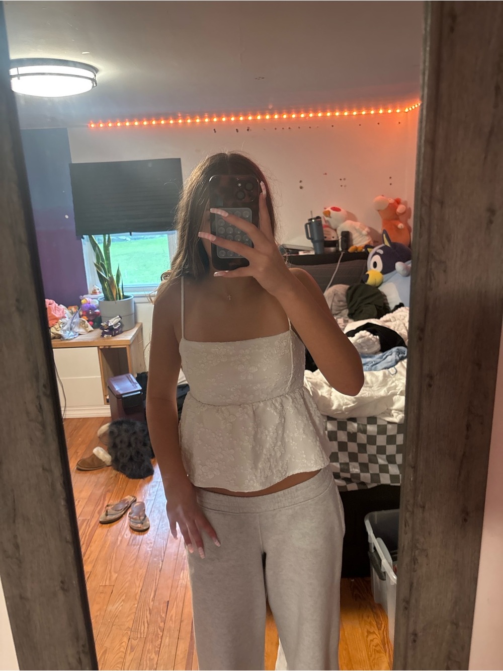Forever 21 White Lace Peplum Cami